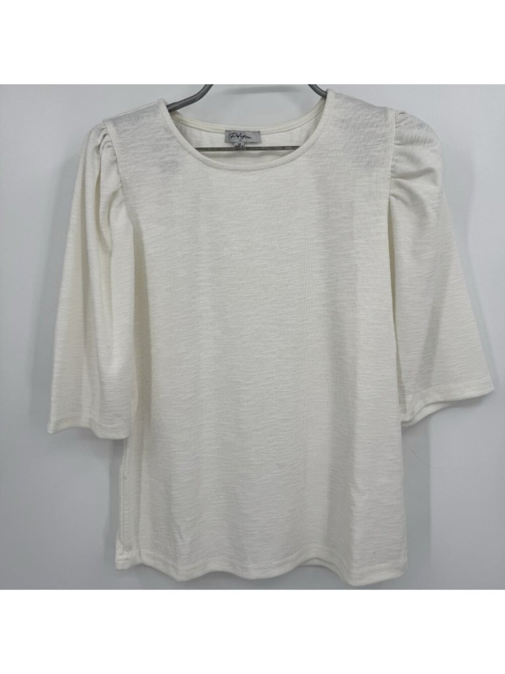 Polagram White Half Sleeve Tee size M Medium NWOT Tencel Blend